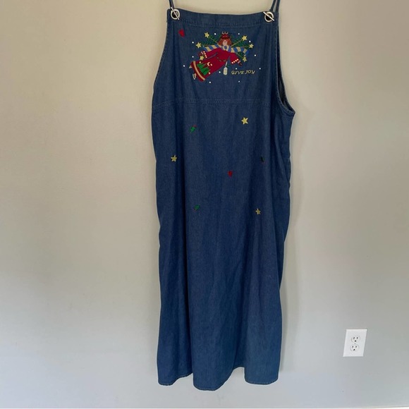 Vintage Quacker Factory Christmas Embroidered Denim Dress in Women’s SIZE 22W - Picture 5 of 11